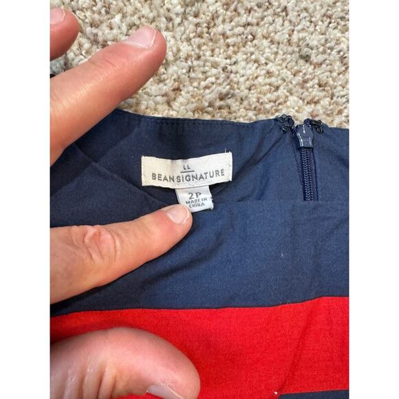 L.L. Bean Signature Dress, size 2 Petite, Red & Blue Sleeveless, Fit N Flare - Picture 3 of 9